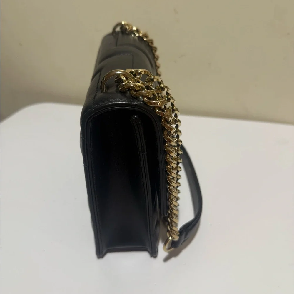 Jimmy Choo Leather Avenue Quad quilted shoulder bag Black Leather, Gold, New - Picture 6 of 13